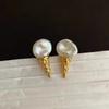 Ice Cream Cone Ice Cream Natural Keshi Pearl Stud Earrings Ice Cream Earrings Jewelry Baroque Silver Stud Earrings