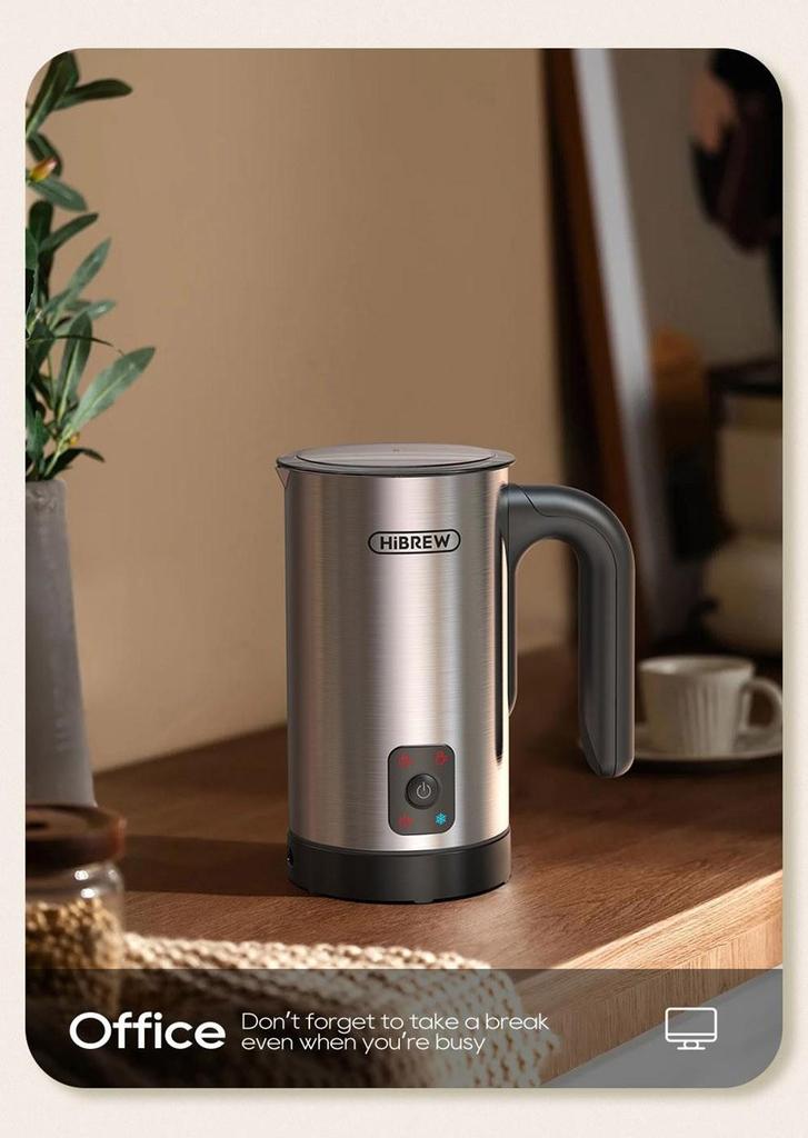 HiBREW M3A 4v1 napěňovač mléka, plně automatický ohřívač mléka, napěňování za studena/horká, kapacita napěnění 130 ml