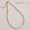 [VINGTAINE] Cotton Pearl Short Necklace 6mm Choker Short Kiska Wedding Party After-party Elegant Sophisticated C3267A