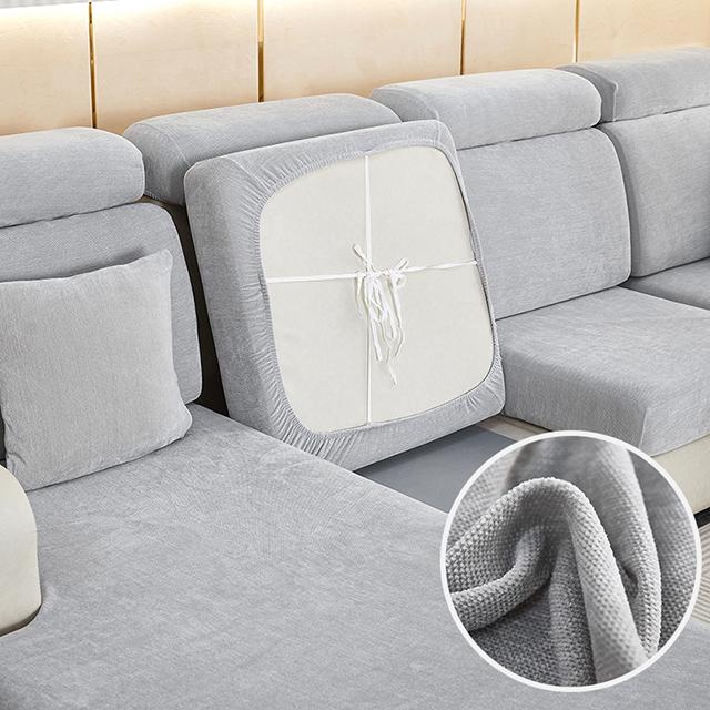 New Thick Elastic Sofa Seat Cushion Covers Solid Color Sofa Cover For Living Room Removable L Shape Armchair Couch Slipcovers