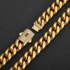 Stainless Steel Bracelet Miami Cuban Plated 14K Gold CNC Men's Jewelry High Polished 14MM Chain Luxury Gift