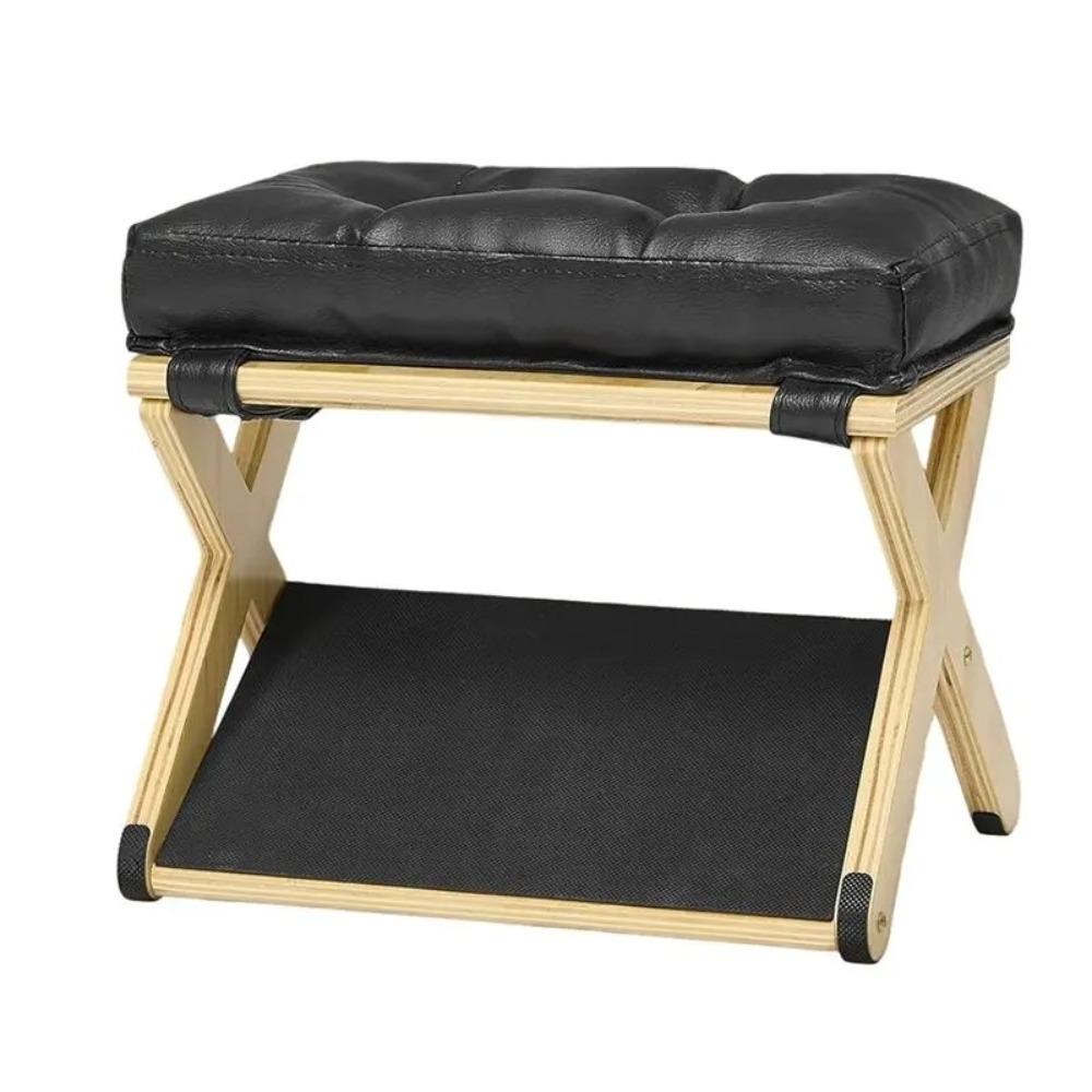 Natural Solid Wood Under Desk Footrest Non-Slip Base Lightweight Design Solid Wood Footrest Smooth Surface Sturdy Construction