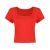 New  Women's Fit Solid Color Short-Sleeved Summer Square Collar Casual T-Shirt For Women