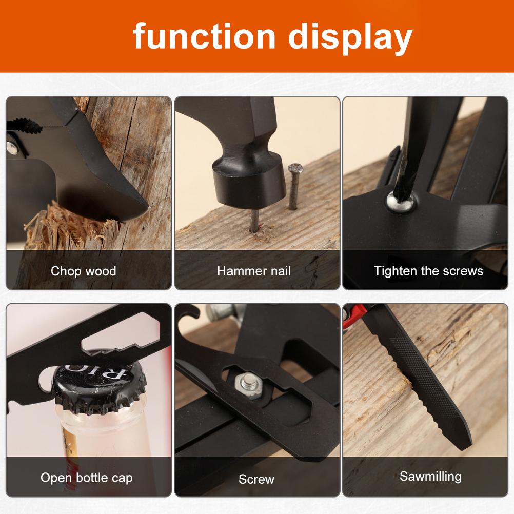 Multifunctional Tactical Axe Hammer Stainless Steel Outdoor Survival Tool MT 6057R