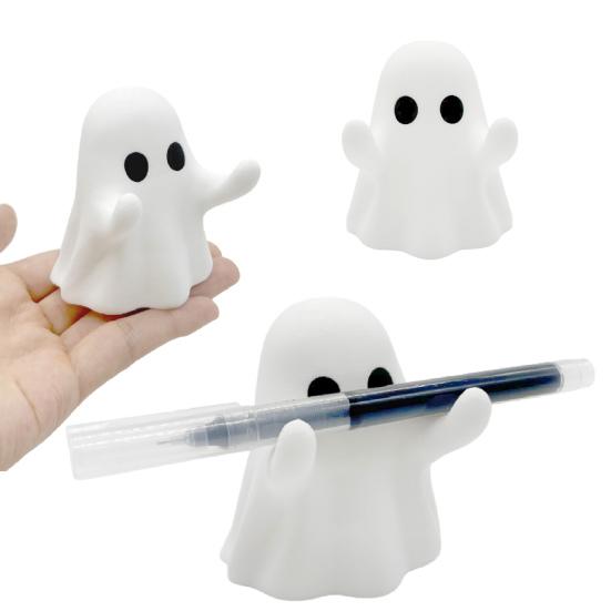 Halloween Ghost Pen Holder 3D Printed Cartoon White Ghost Stationery Pencil Stand