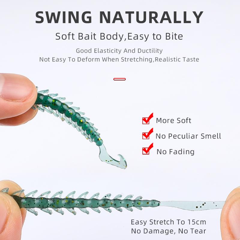 BEARKING Fishing Lure 50mm 0.54g 30pcs / Bag Bugsy Soft Baits Fishing Wobbler Bass Bait Artificial Fishing Soft Lure Tacke