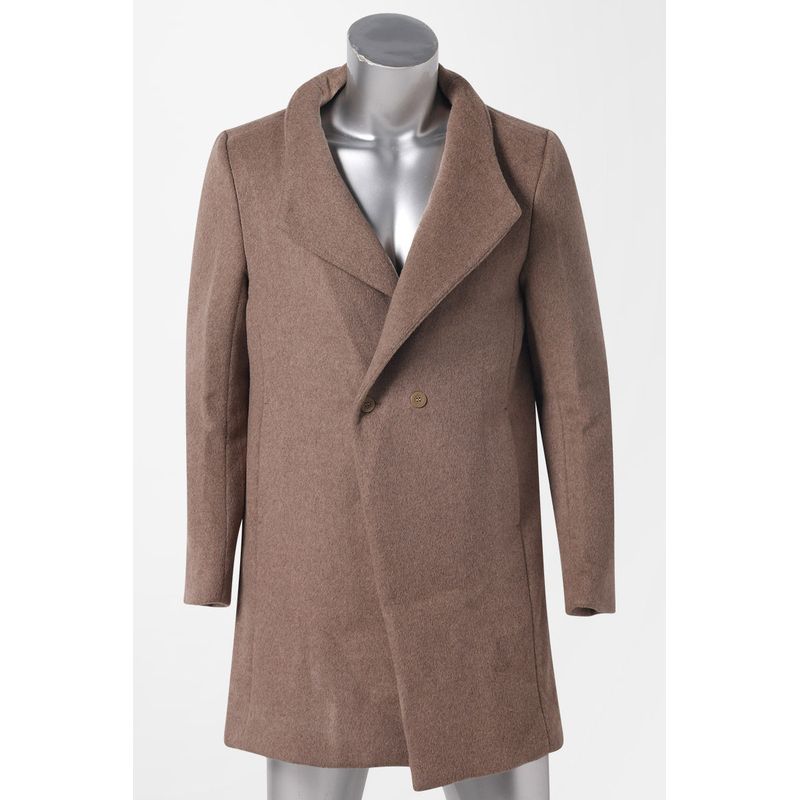 Menseye Menseye Winter Khaki Wool Overcoat