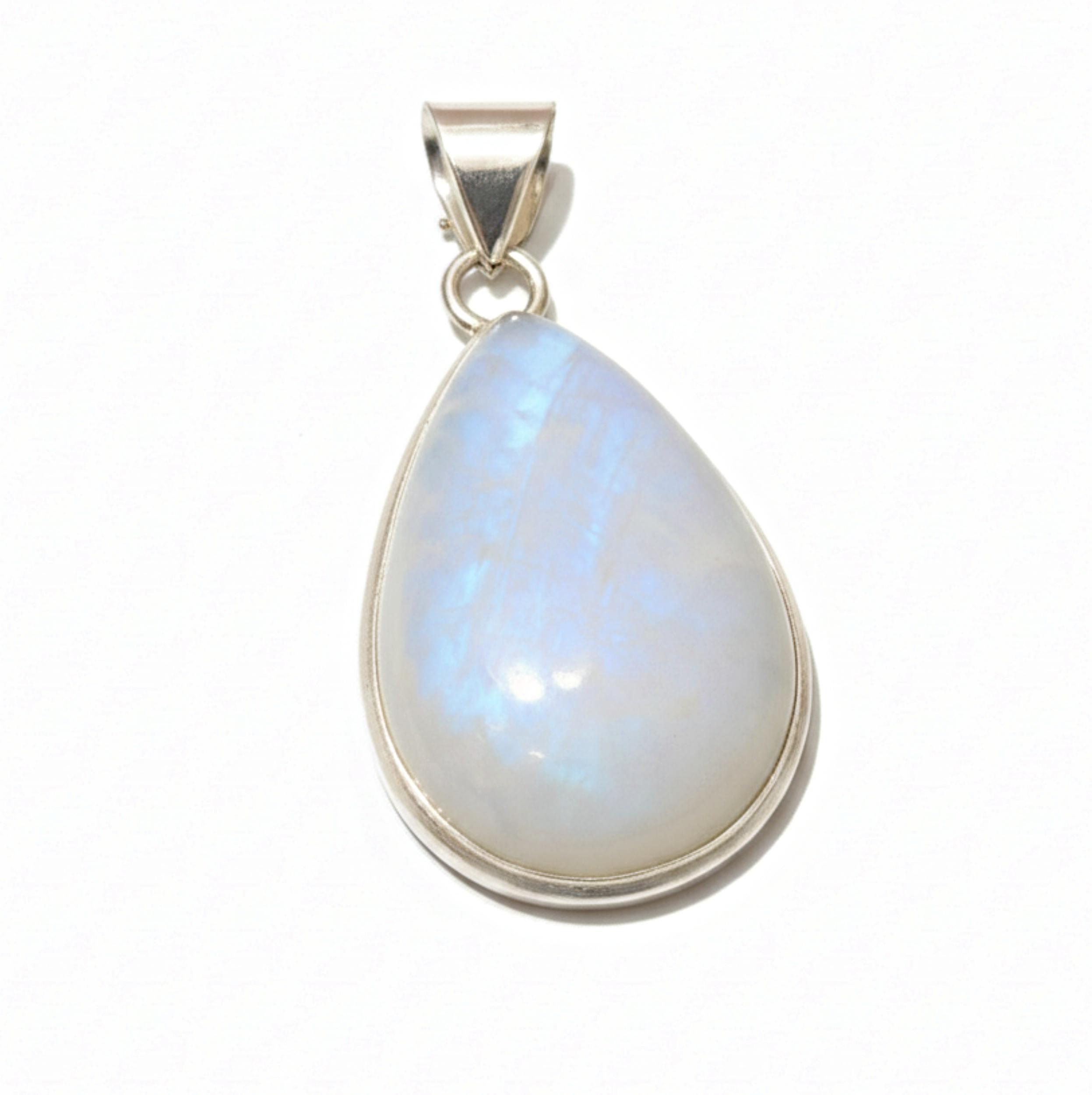 

Pear Moonstone Pendant, Solid 925 Sterling Silver, Rainbow Gemstone Jewelry for Women серебряный
