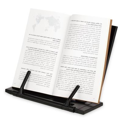 Stojak na książki biurowy Carl, Stojak do czytania, Statyw na nuty, Stojak na przepisy, Metalowy, Płaski, 7-stopniowa regulacja, Czarny, Wyprodukowano w Japonii, BKS-820-K