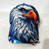 Men Women Punk Eagle Print Baseball Cap With Metal Rings, Usa Flag Patriotic Adjustable Sun Hat, Unique Biker Street Style Cap F