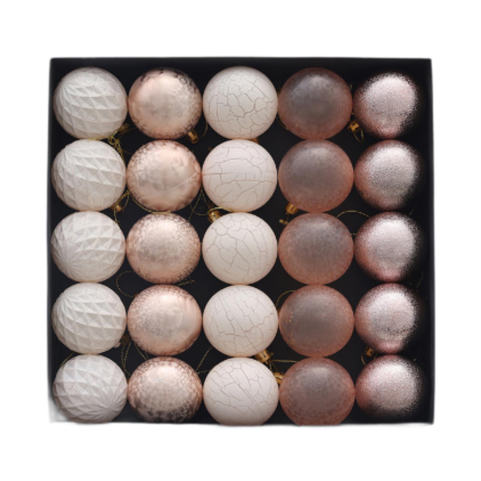 

25x Hanging Balls Christmas Tree Decorations Balls Shatterproof DIY Christmas Ball Ornaments for Party Home Tree Decorations рожевий колір золота