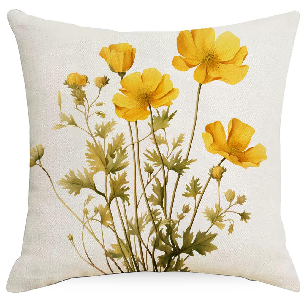 Neuer Frühlingsgelber Kleiner Wildblumen Kissenbezug Sofa Wohnzimmer Kissenbezug Kissenbezug Kissenbezug Dekoration