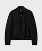 Noirer Oversized Wool Harrington Jacket (Black)