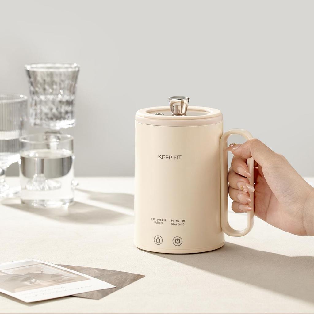 Portable Electric Tea Kettle with Timer and Infuser - All-in-One Stewing and Boiling Cup