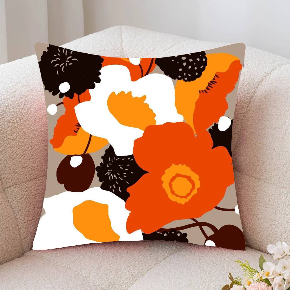 Colorful Flowers Pillow Case Fashion Square Pillowcase Bedroom Sofa Room Ins Decoration Leisure