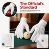 2pcs Full Finger Pool Referee Gloves Snap Cuff White Cotton Billiard Referee  Billiard Games