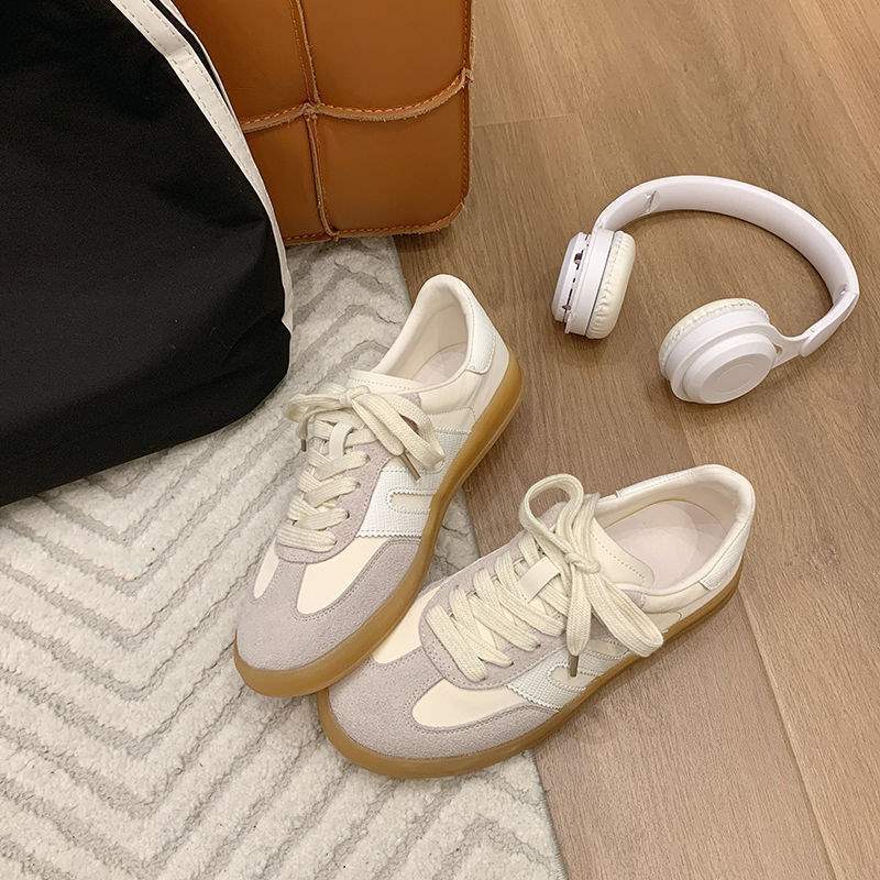 American retro soft color matching German training shoes 2025 spring and autumn new round head flat bottom sports and leisure Forrest Gump shoes