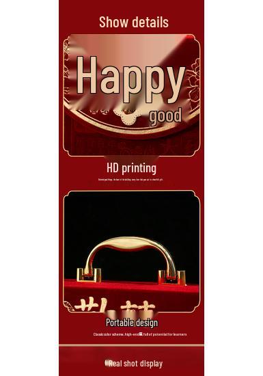 High-End Chinese Red Betrothal Gift Box for Engagement & Wedding, Hot Stamped Red Envelope Box, Handheld Dowry Supplies