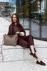 Vera Pelle Italian Leather A4 Handbag - Two-Compartment Shopper | Natural Leather | Taupe