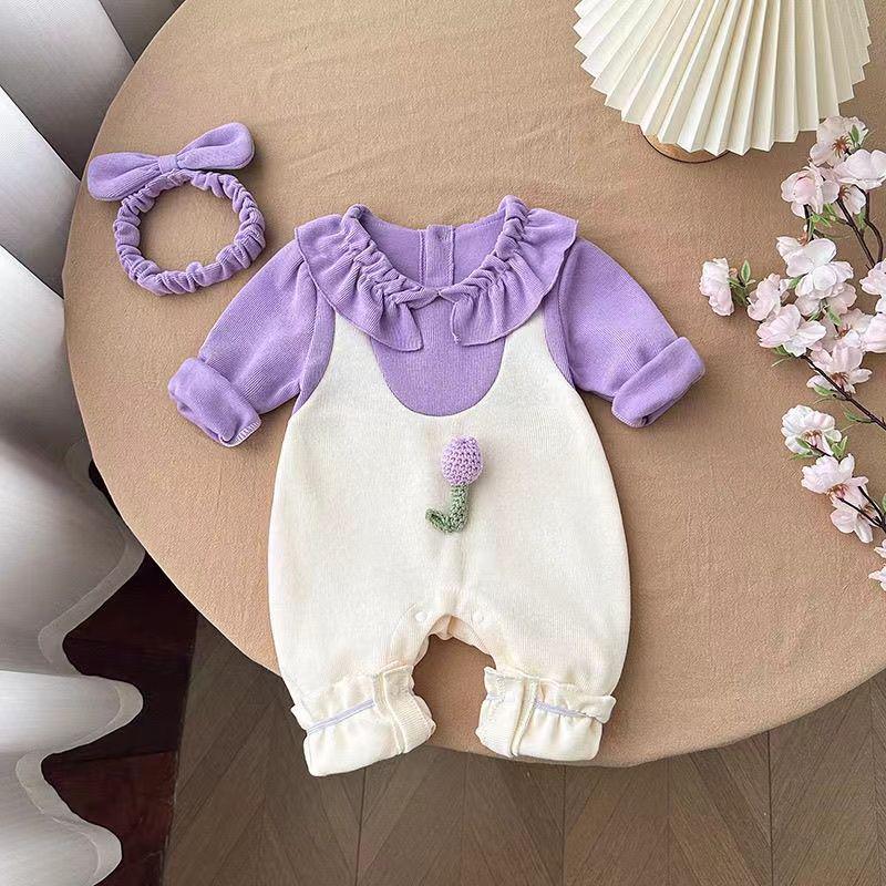 

Милый комбинезон с длинным рукавом для новорожденной принцессы для празднования вех 73cm