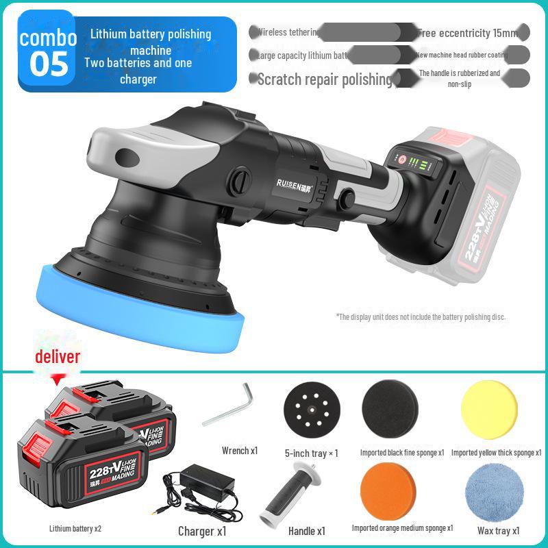 Polisseuse de voiture sans fil 21 V: Machine à cirer et polir excentrique rechargeable avec batterie au lithium