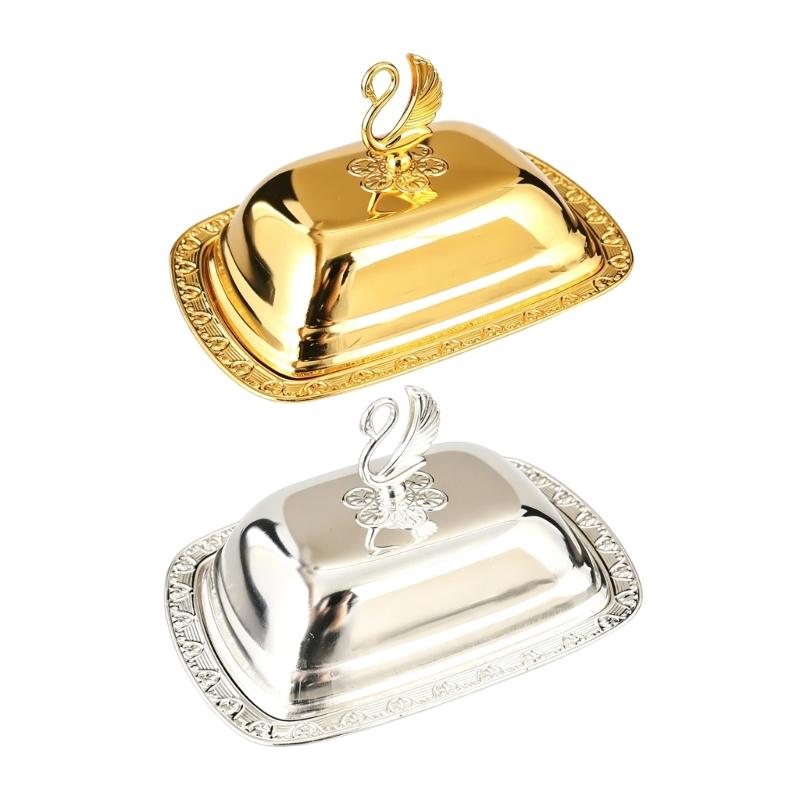 Decorative Covered Food Tray with Matching Metal Lid for Pastries, Butter and Fruit During Afternoon Tea or Family Dining