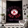 Wall Hanging Tapestry With Custom Name & Text, Boston Red Sox Decorative Tapestry For Bedroom