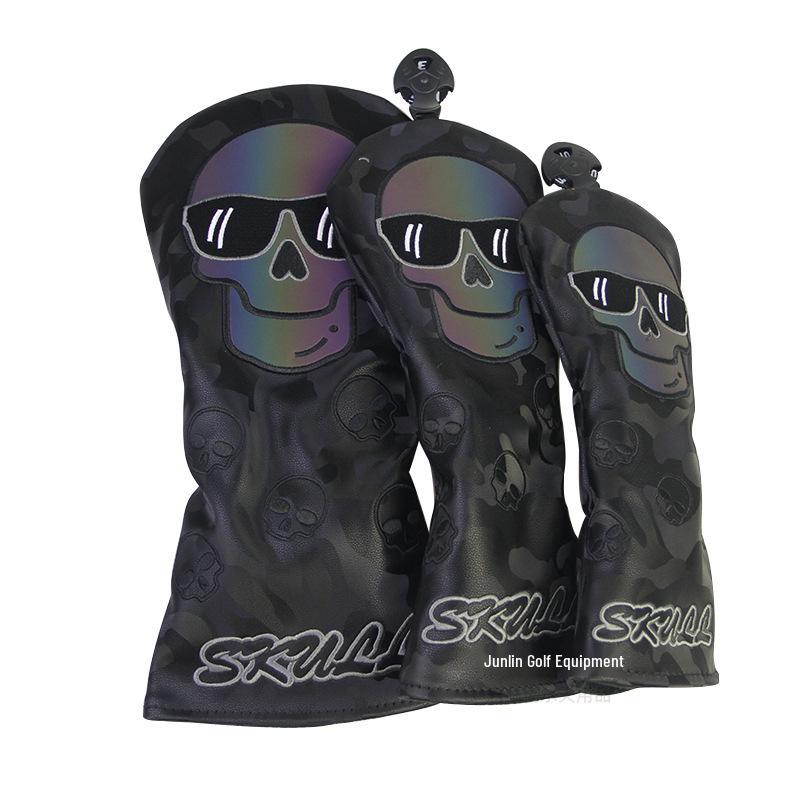 Waterproof Embroidered Skull Golf Club Head Cover - 3 Colors