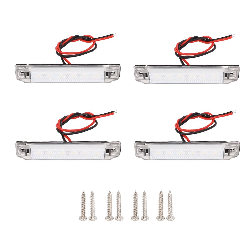 4Pcs 6LED Side Marker Indicator Light 12V Navigation Light Strip for Yacht Kayak Boat Trailer Camper Bus RV
