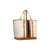 Bally Logo Embroidered Stripe Open Fabric Tote Bag Men Tote Bags Beige 6304841