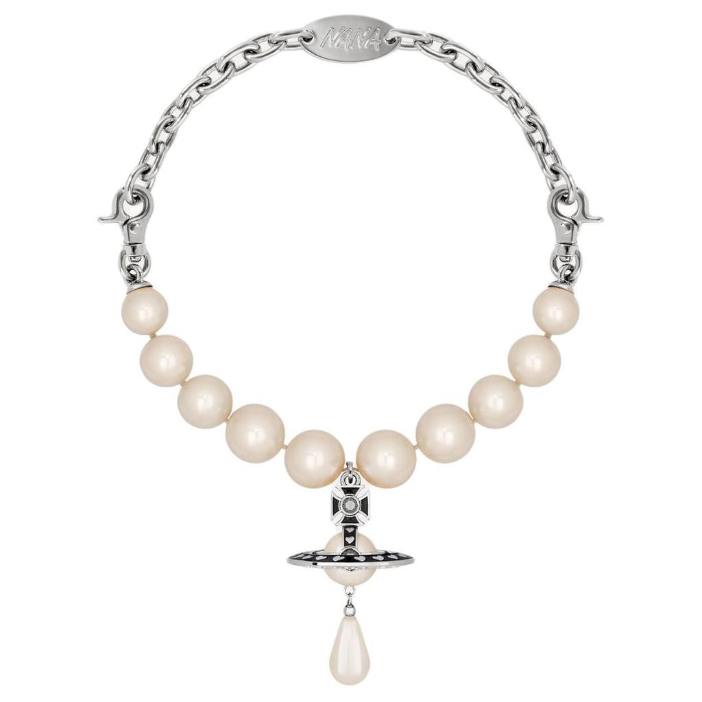 Vivienne Westwood Brass Necklaces Women's Silver/Black Enamel/Black Diamond 6301014O-02P740