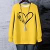 Ladies' Christmas Printed Round Neck Long Sleeved T-shirt Sweatshirt Top