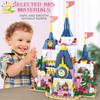 447PCS 6IN1 Friend Series Princess Pink Dream Castle Building Block for Girls Queen House City Bricks Set Children Toy