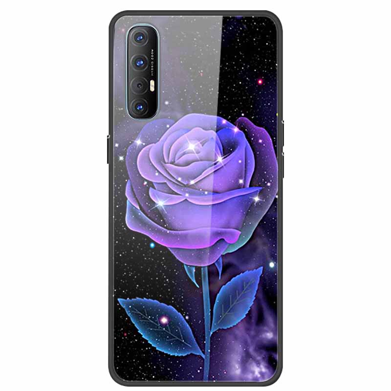 Glass Case For Oppo Reno 3 Pro 5G Case Soft Bumper Hard Tempered Glass Back Cover For Oppo Reno3 Pro 2019 Phone Case Funda Bag