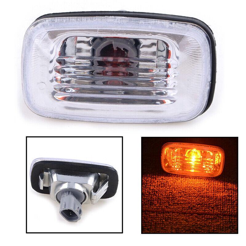 2*Side Fender Marker Turn Light Signal Clear for Toyota Land Cruiser LC100 98-07