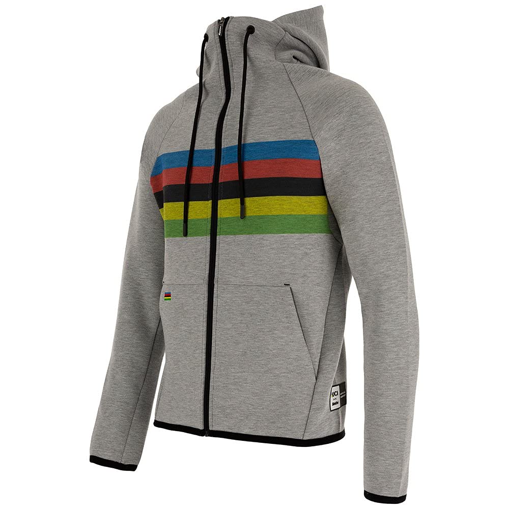 

Santini UCI Official IRIDE Hoodie, Gray/Rainbow, Size XS