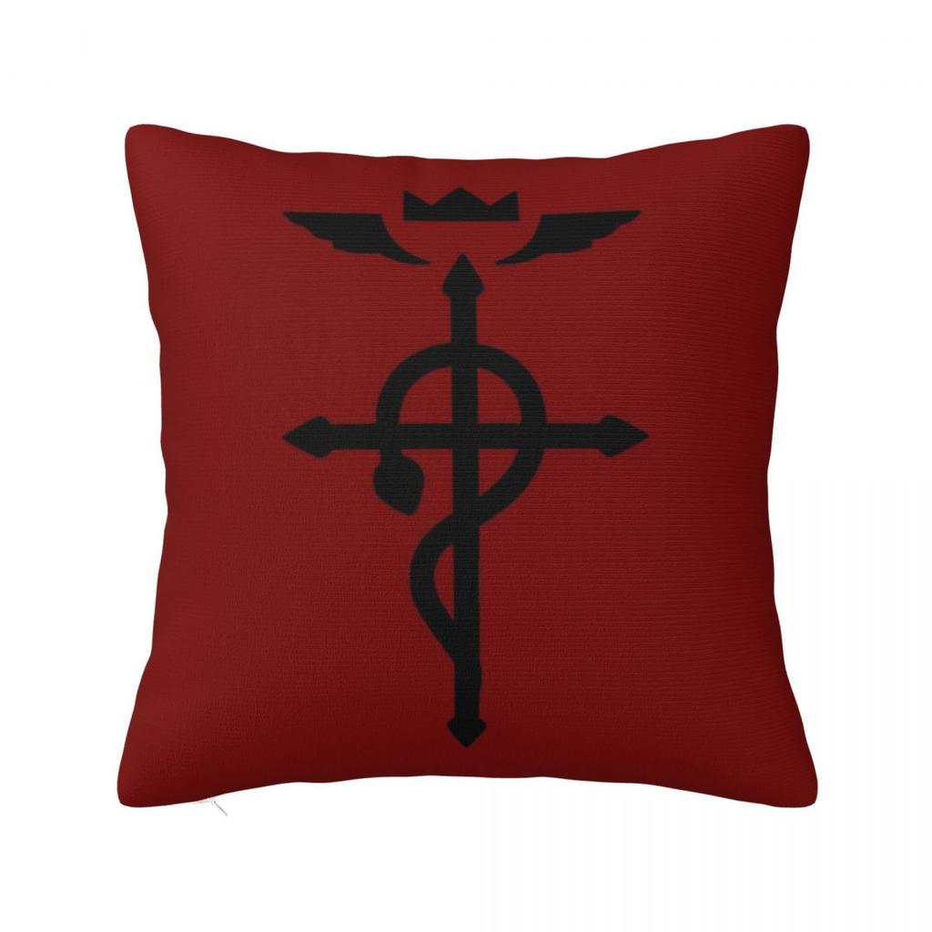 Fullmetal Alchemist Flamel Insignia Square Pillowcase Pillow Cover Polyester Cushion Decor Comfort Throw Pillow for Home Sofa