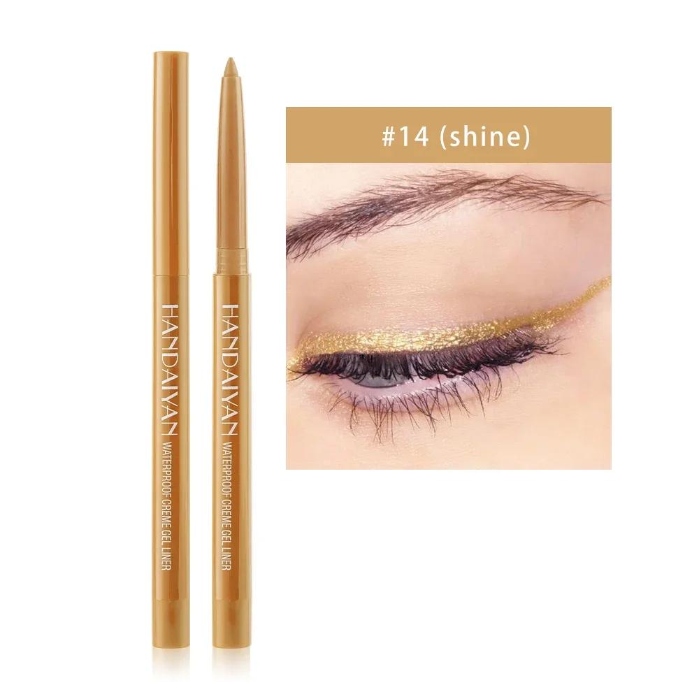 HANDAIYAN Matte Colorful Eye Liner Pen Cream Lasting Eyeliner Gel Pencils Option Easy To Wear Cosmetics White Yellow Blue Purple