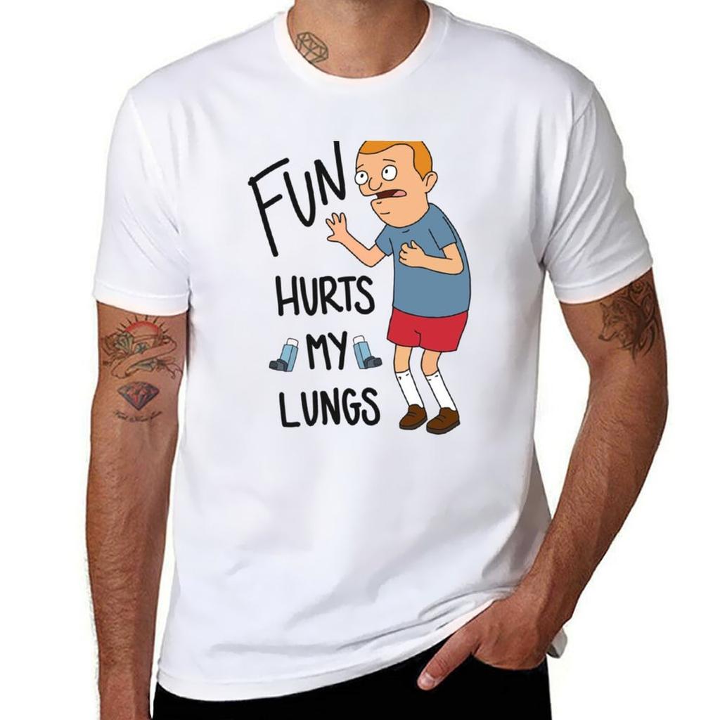 RegularSized Rudy quotFun hurts my lungsquot TShirt Casual Lightweight Short Sleeve Top