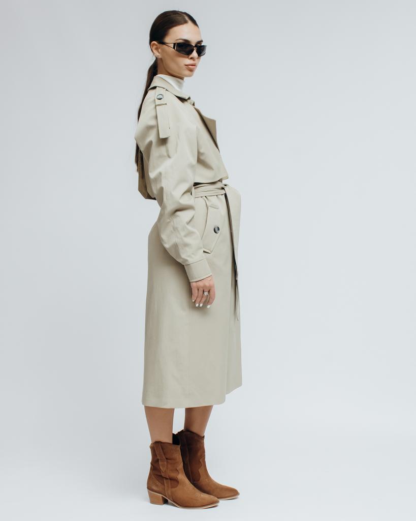 Langer Trenchcoat für Damen ICON 223 36 hellbeige