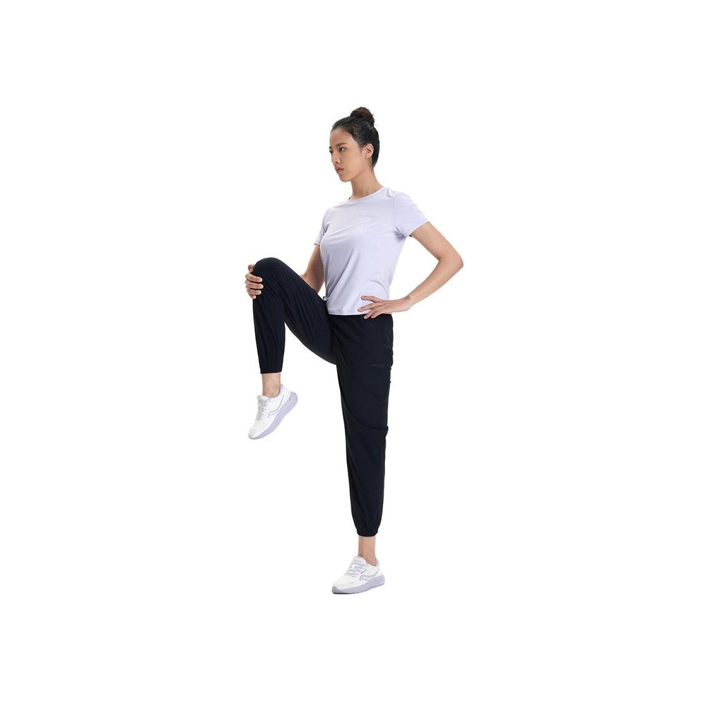SAUCONY Solid Color Lightweight Elastic Knit Sports Pants Women Bottoms Black SC1239125-2