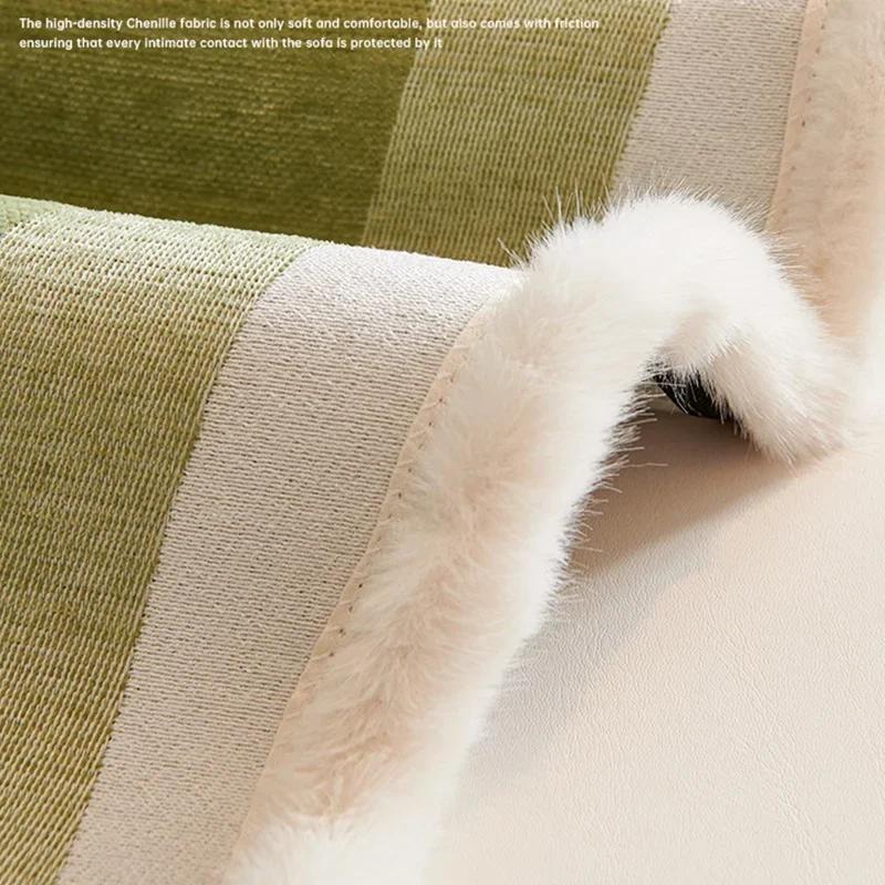 Nordic Curved Chenille Sofa Mat Non-slip Sofas Cover for Living Room Luxury Plush Irregular Couch Cushion Pad Home Protection