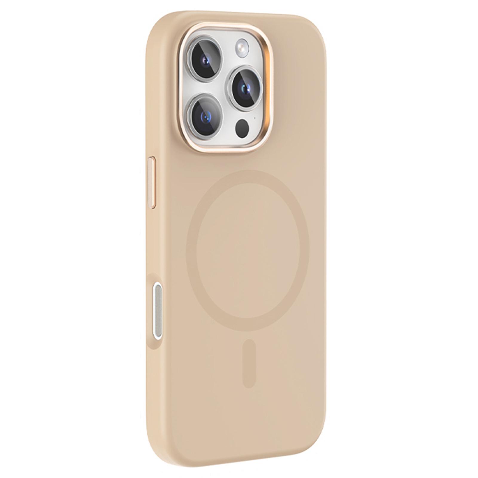 

MUTURAL For iPhone 16 Pro Magnetic Case Compatible with MagSafe Liquid Silicone Back Cover Desert Gold