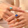 Waterproof 18k Gold Plated Stackable Rings for Women, Open Round Boho Vintage Stainless Steel Jewelry