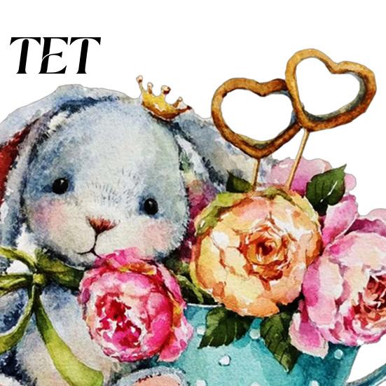 Childrens Bedroom Wall Stickers Watercolor Rabbit & Flowers Light Switch Sticker, Cute Bunny Peel And Stick Decal, Nursery Room Decor PVC Waterproof