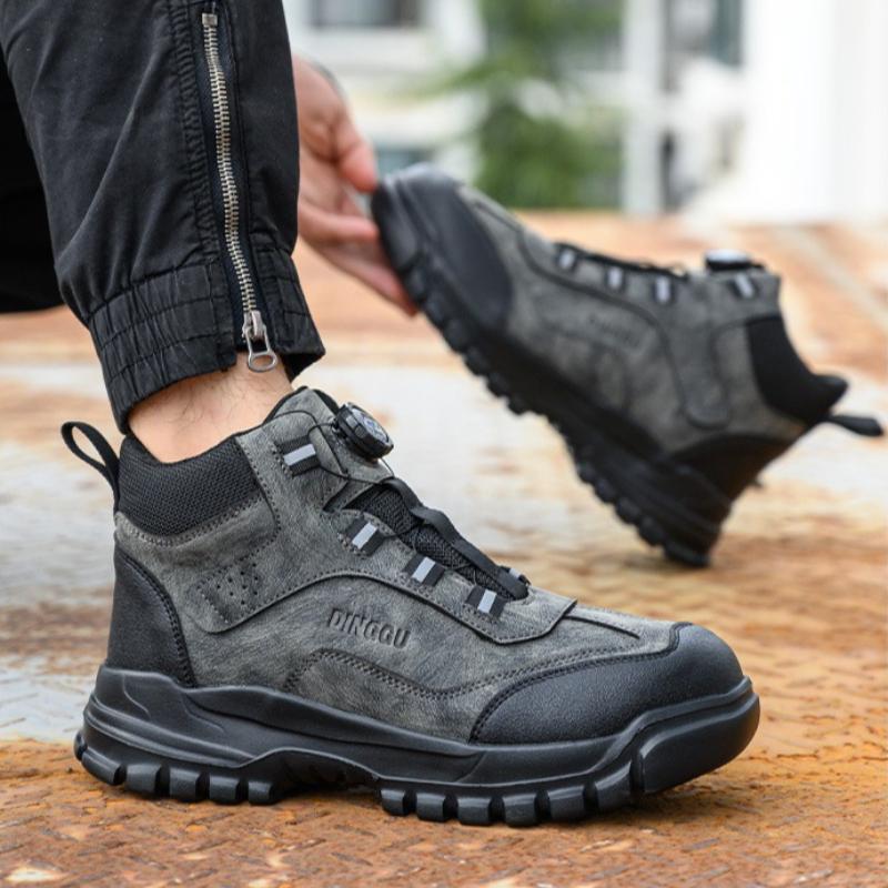High Top Steel Toe Work Safety Shoes Waterproof Protective Shoes Hiking Work Boots Anti-smash Anti Puncture Indestructible Boots