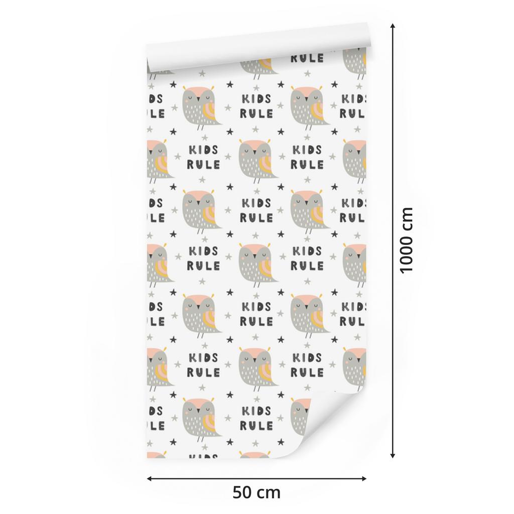 Owls and stars wallpaper for living room and bedroom 50x1000