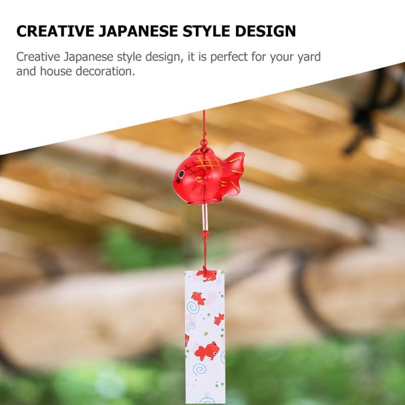 LEDMOMO Glas-Windspiel mit Goldfisch Japanisches Glas Sunnyer mit Papier Kühle Sommer-Hänge-Dach Feuerwerksfest Geschenk 2-teiliges Design, Stil,