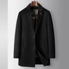 Men's Woolen Coat Autumn and Winter Medium and Long Suit Collar Youth Business Take-off Down Liner Warm Jacket
