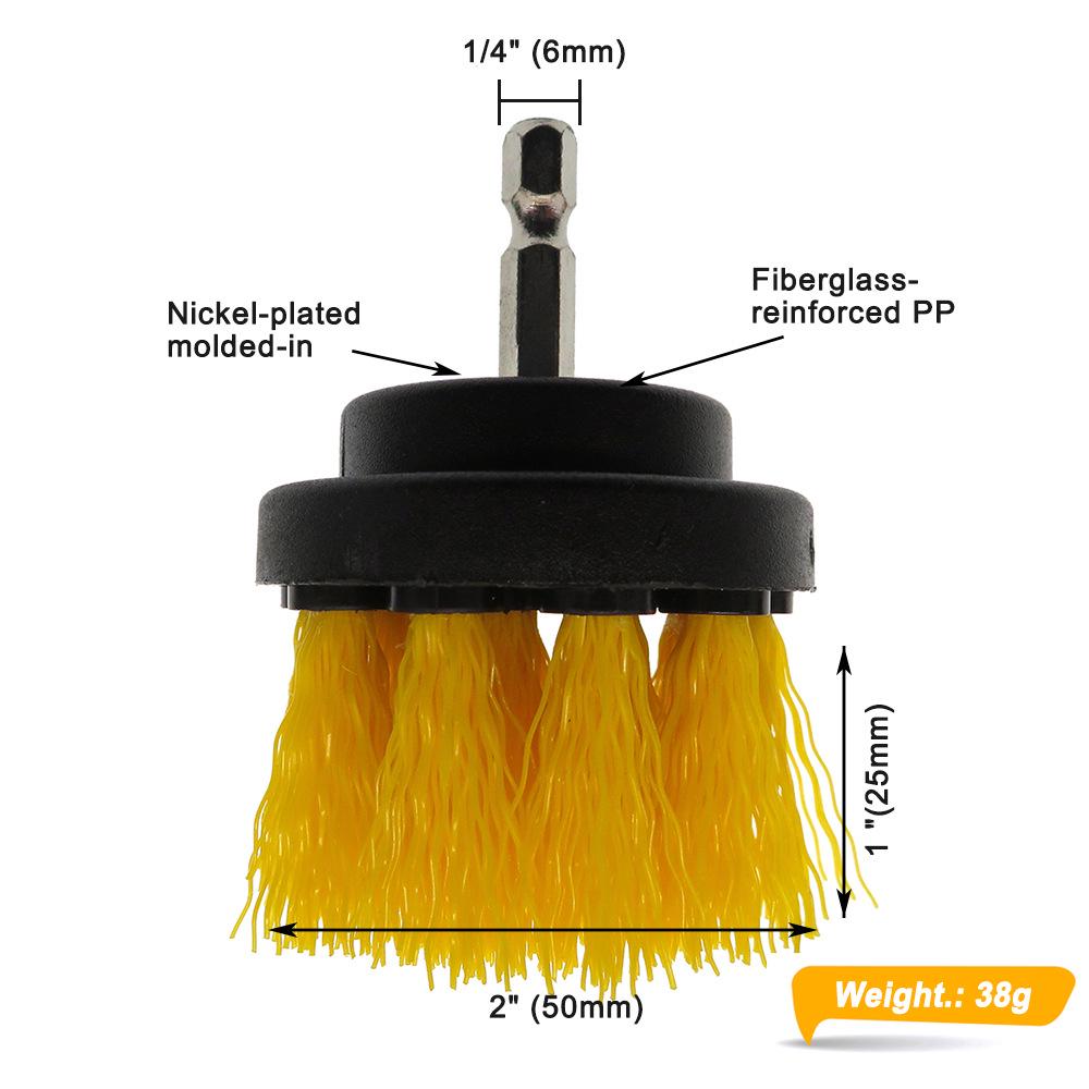 3-Piece Electric Drill Cleaning Brush Set for Cars, Discs, and Bathrooms